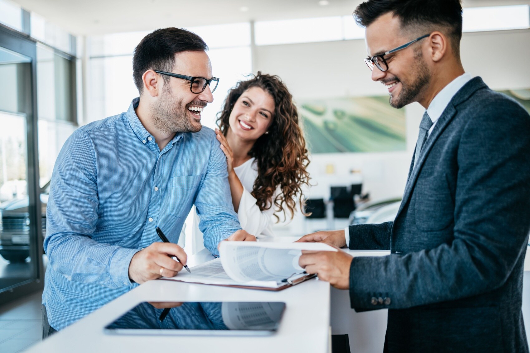 Customer Signing Finance Papers
