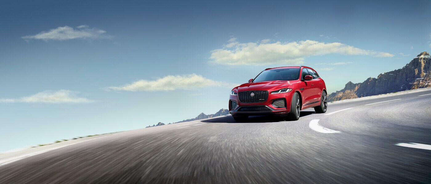 2023 Jaguar F-PACE Exterior Driving On Curved Road