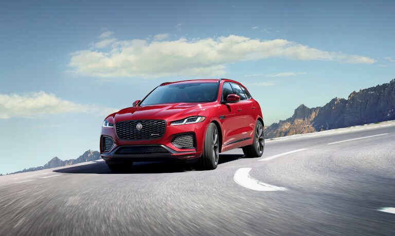 2023 Jaguar F-PACE Exterior Driving On Curved Road