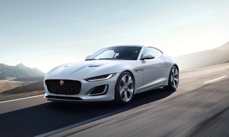 2021 Jaguar F-TYPE White Side Exterior View Driving