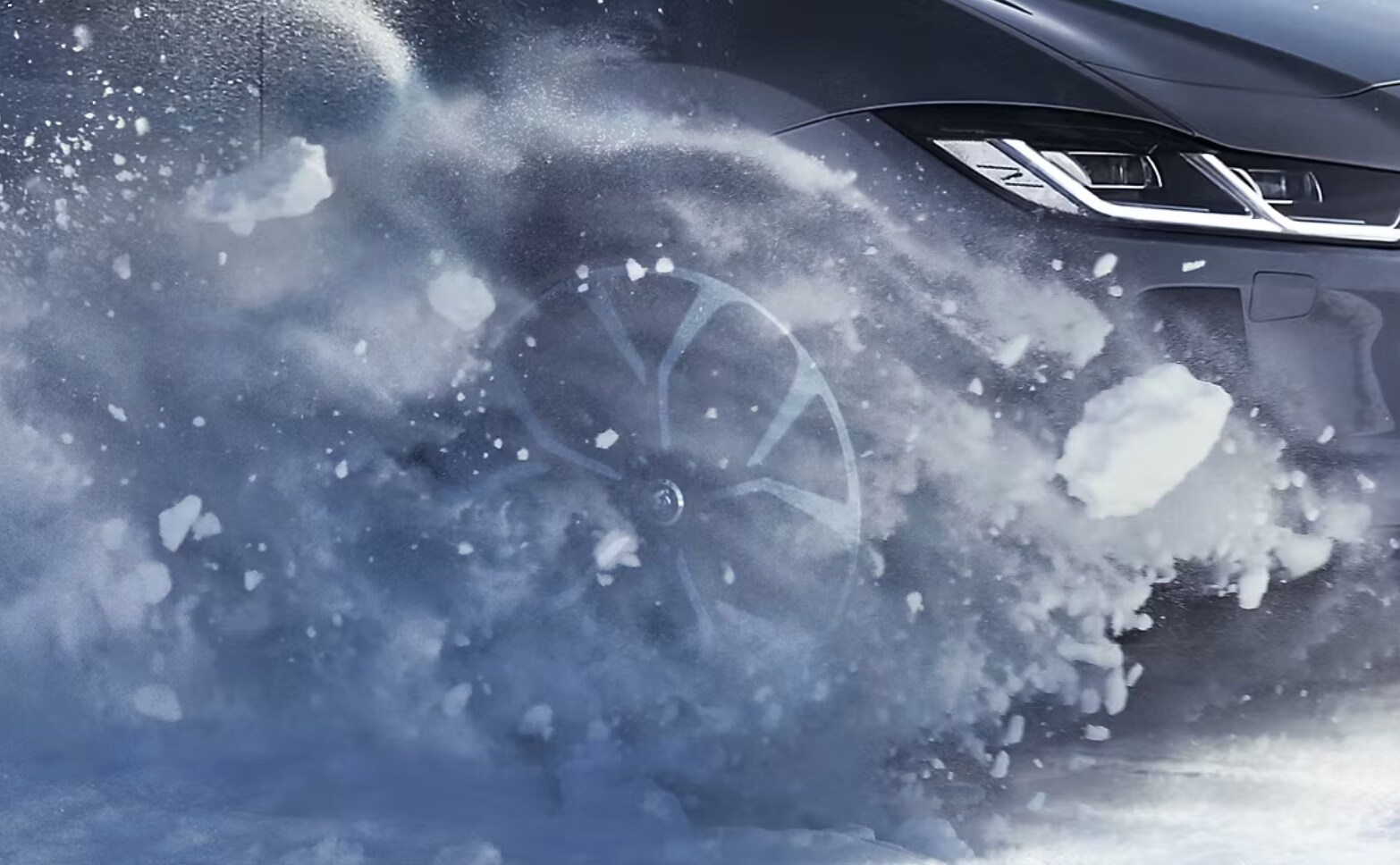 Jaguar brakes in snow Jaguar brakes in snow