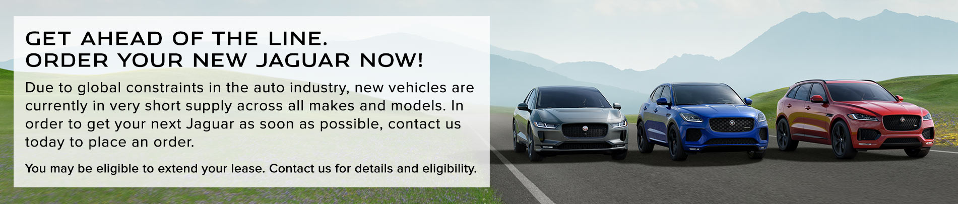 Get ahead of the line. Order your New Jaguar now.