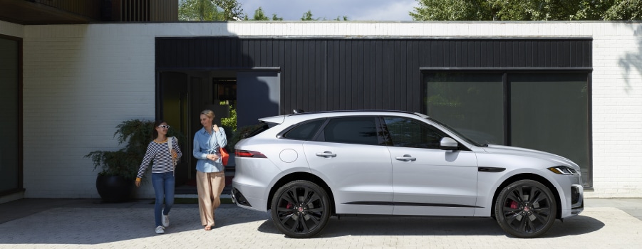 New 2021 Jaguar F-PACE in silver.