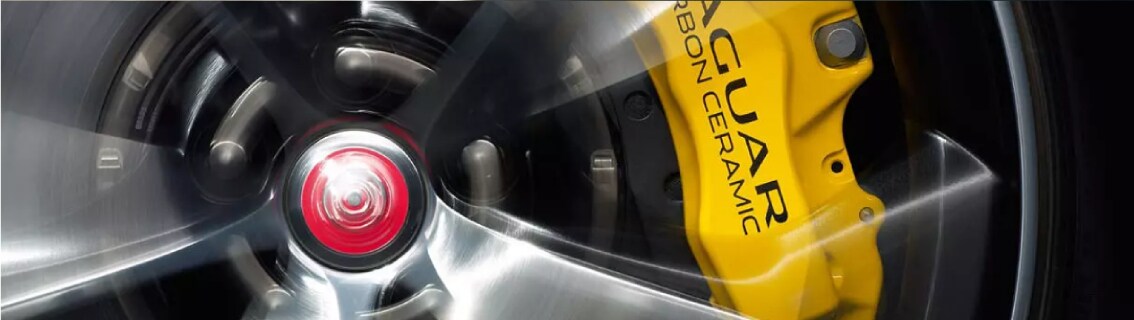 With Jaguar Express Service, you can get essential vehicle maintenence service without an appointment! Jaguar Braking System Close-up.