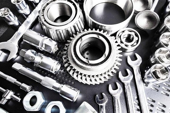 Professional mechanic working on a car engine