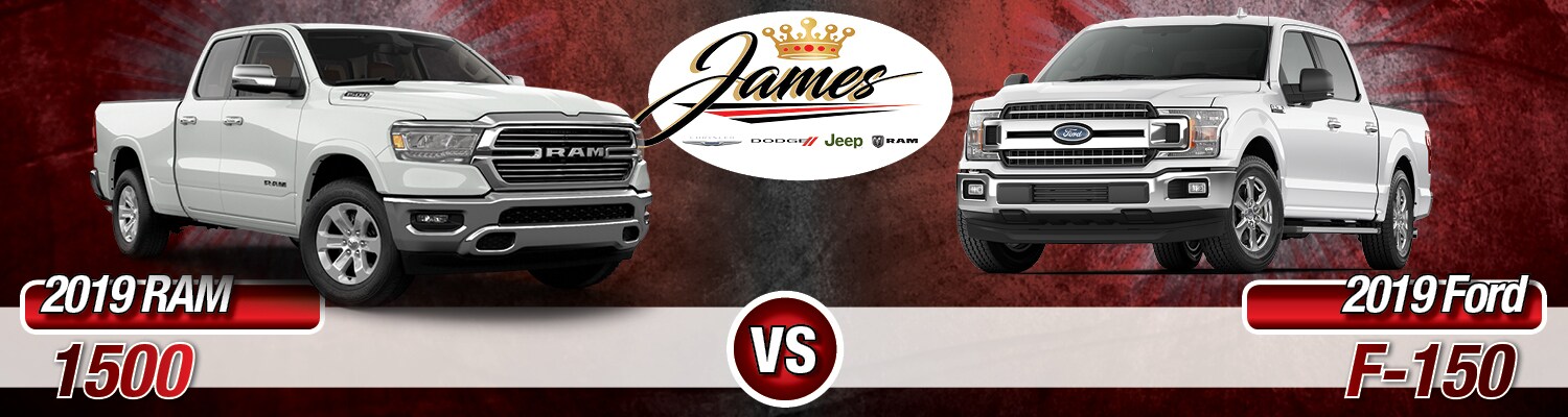 2019 Ram 1500 vs. Ford F-150 A comparison of the 2019 Ram 1500 & Ford F-150