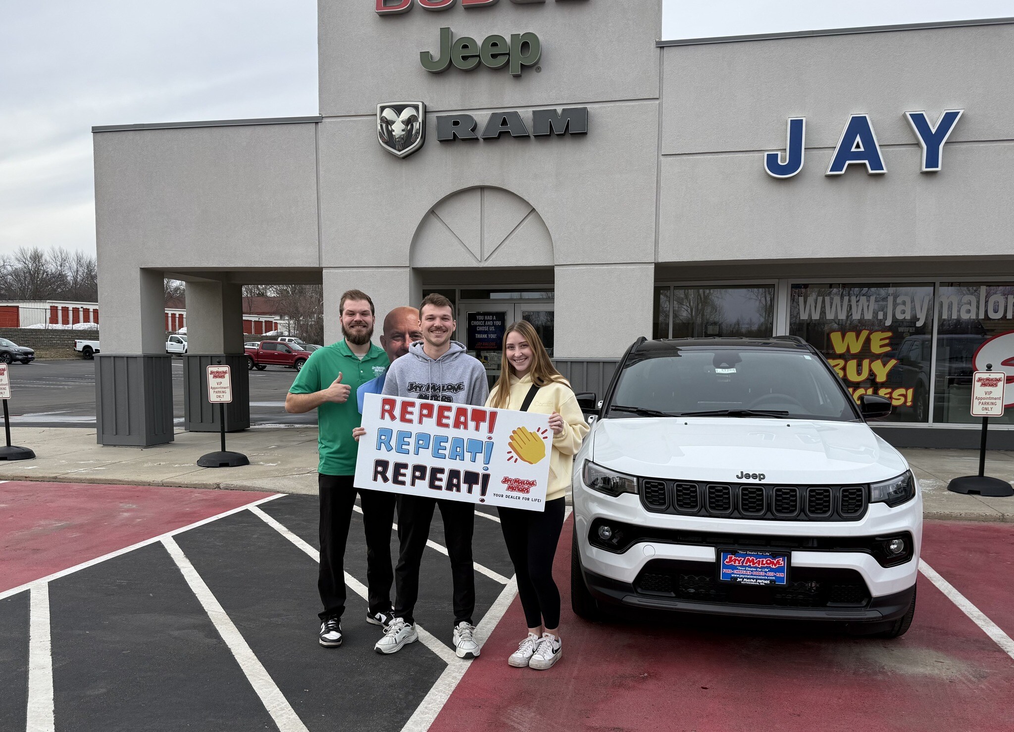 Jeep Compass customer at Jay Malone CDJR Hutchinson MN