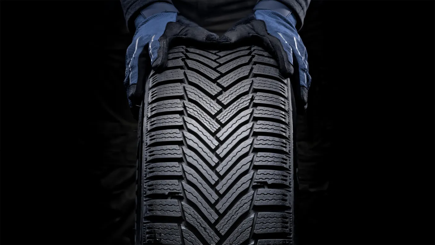 All-terrain tread detail Close-up of aggressive all-terrain tire tread pattern