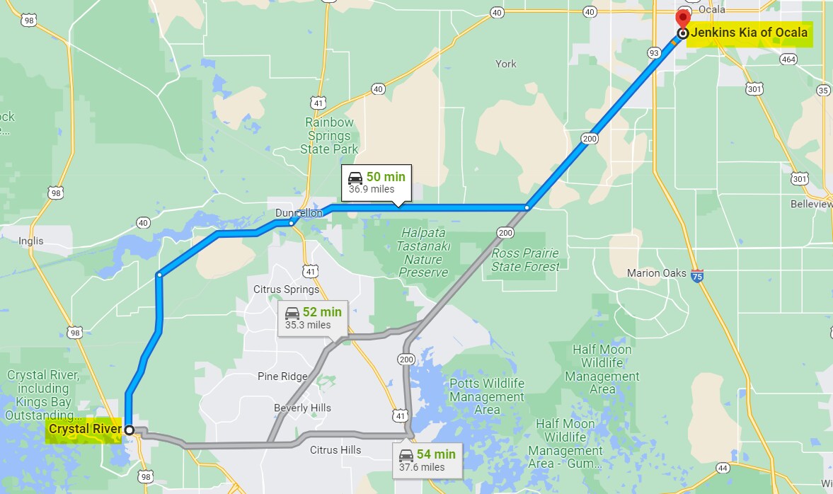 Directions to Jenkins Kia of Ocala from Crystal RIver, FL Directions to Jenkins Kia of Ocala from Crystal River, FL