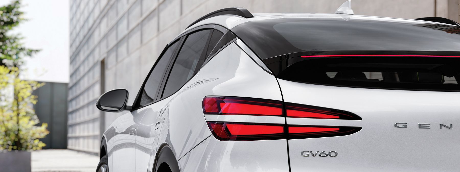Back Exterior of White 2025 Genesis GV60 in Weatherford, TX