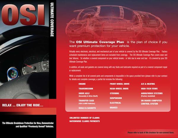 OSI Ultimate Coverage Brochure Vehicle Extended Warranty Coverage Near Memphis TN
