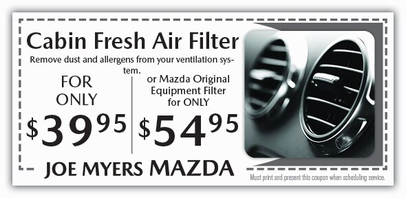 JMM Cabin Air Filter Service Coupon, Houston Mazda Automotive Service Specials