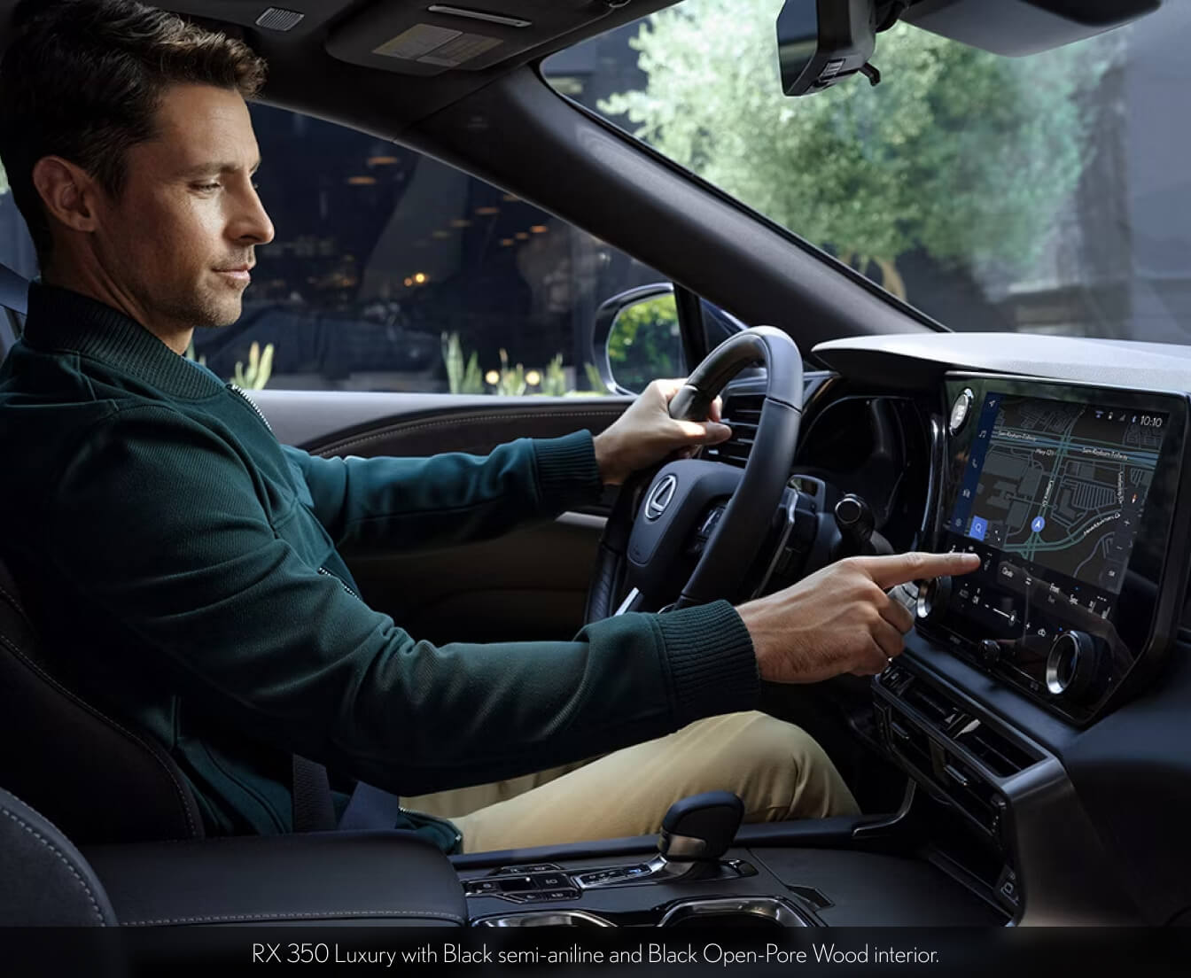 Lexus RX 350 with Black semi-aniline and Black Open-Pore Wood Interior