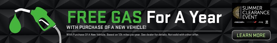Free gas for a year with the purchase of a new vehicle!
