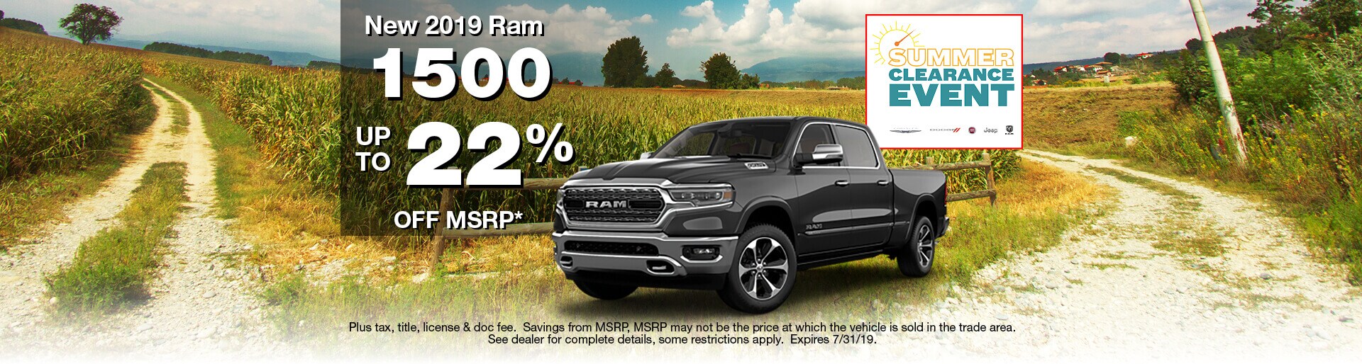 Get up to 22% off MSRP on a 2019 Ram 1500