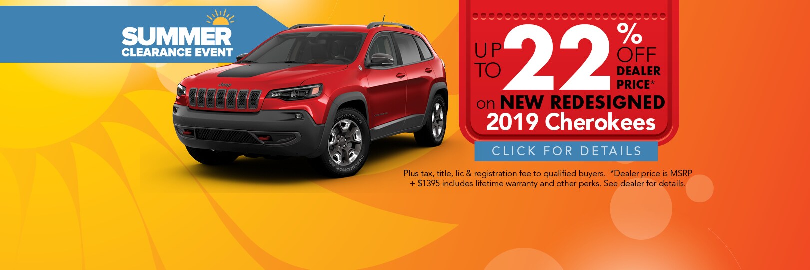 Youngblood CDJR Summer Clearance Event 2019 Cherokees Youngblood CDJR Summer Clearance Event 2019 Cherokees