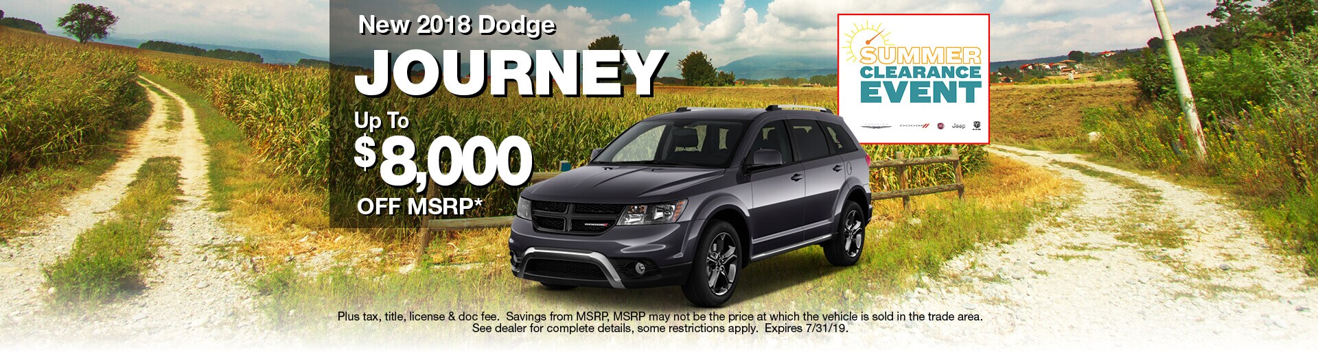 Get up to $8000 off MSRP on a 2018 Dodge Journey
