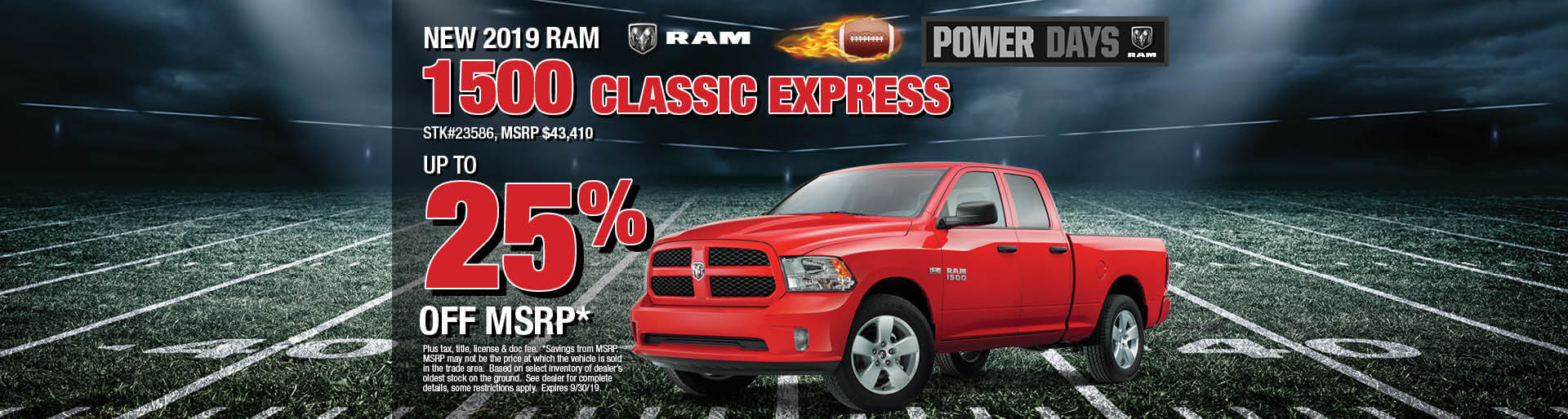 Get Up to 25% off MSRP on a 2019 Ram 1500 Classic Express