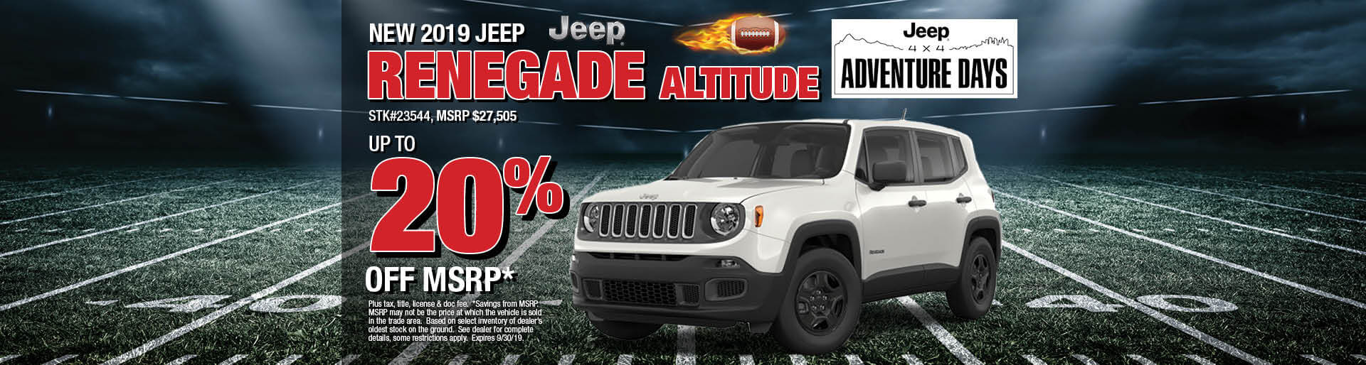 Get 20% Off MSRP on a 2019 Jeep Renegade Altitude