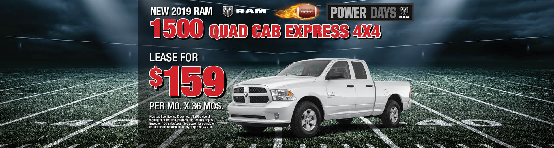Lease a 2019 Ram 1500 Express for $159/mo. for 36 mos.