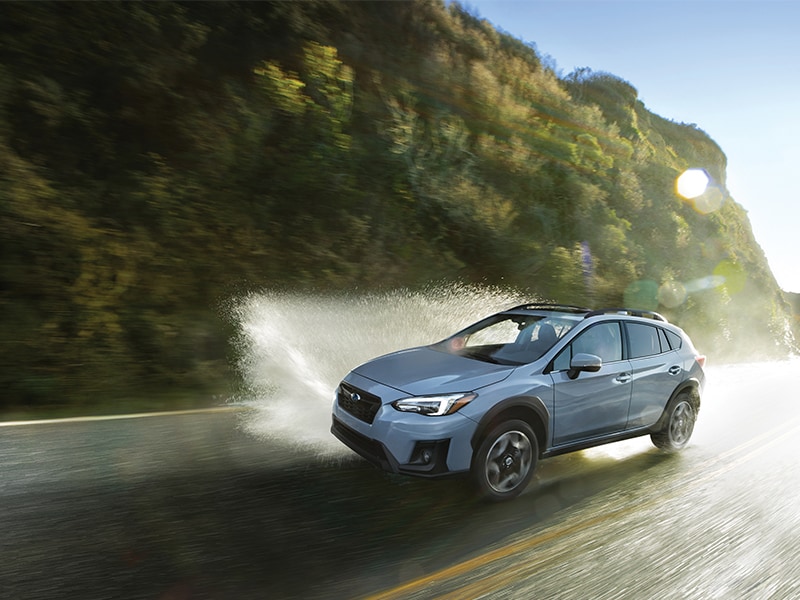 Subaru Crosstrek on wet road