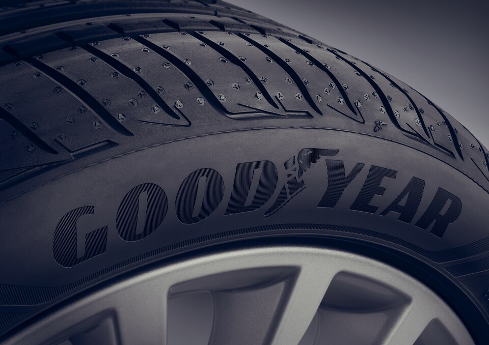 closeup Goodyear tire