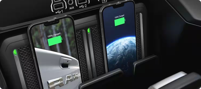 RAM 1500 OFFERS CLASS-EXCLUSIVE AVAILABLE DUAL WIRELESS CHARGING PADS