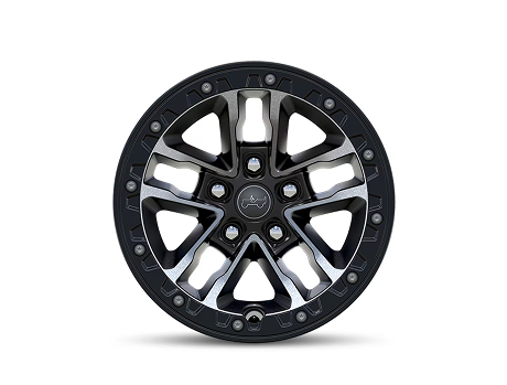 17-Inch Machined Faced Black Beadlock Wheels with Black Pockets