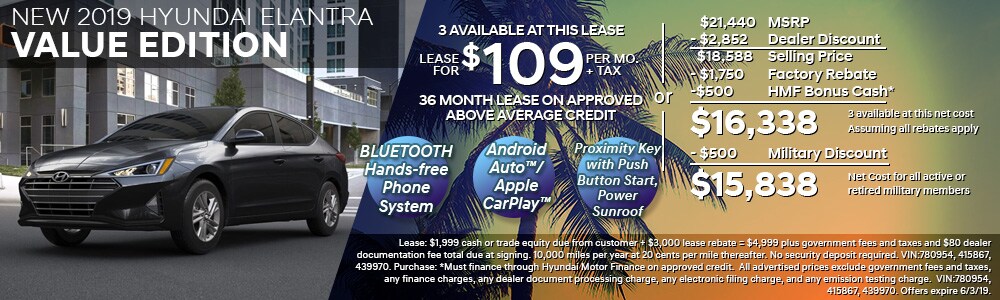 New 2019 Hyundai Specials Kearny Mesa Hyundai San Diego Ca