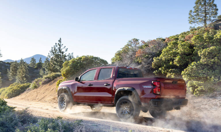 2025 Chevy Colorado driving on dusty trail