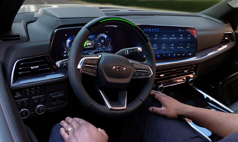 2025 Chevy Tahoe hands-off driver and wheel