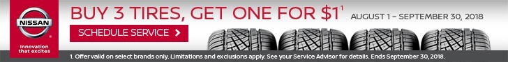 Buy 3 Tires, Get 1 For $1 at Kelly Nissan of Lynnfield in Massachusetts