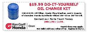Do It
Yourself Oil Change Kit $19.99