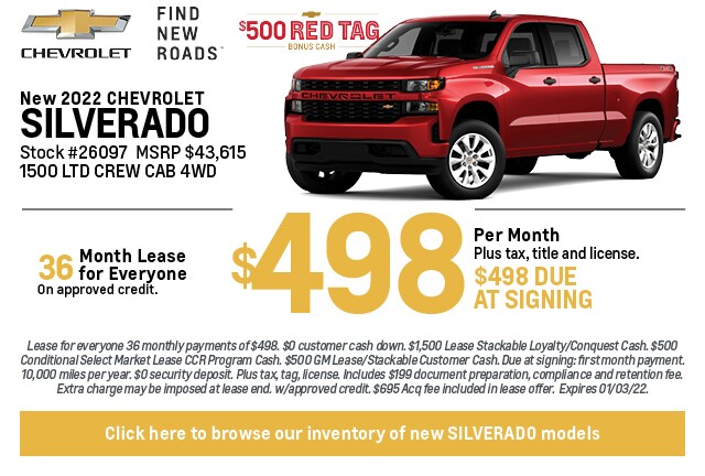 Kenny Kent Chevy January Advertised Specials