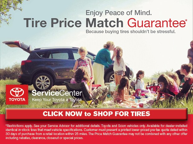 Tire Price Match Guarantee from your Kenny Kent Toyota Service Center