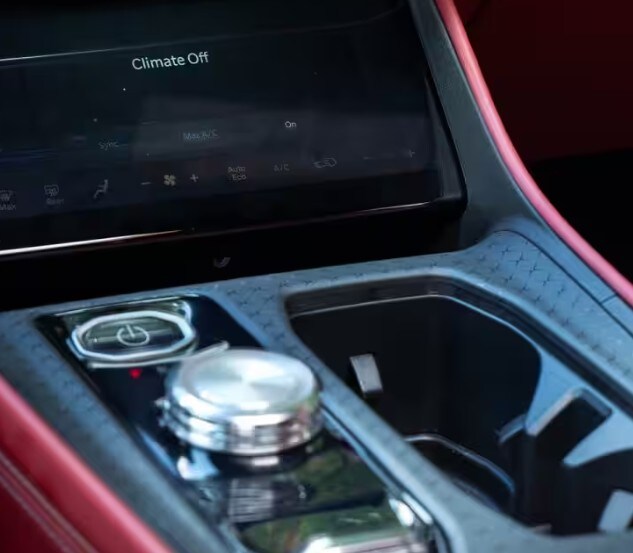 2025 Jeep Wagoneer S Interior showing Cup holders, dial, and UConnect 5 Touchscreen