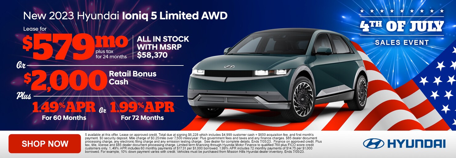 New Vehicle Specials Keyes Hyundai of Mission Hills