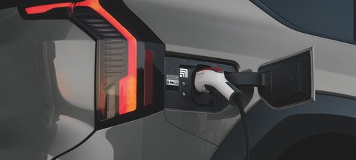 Kia EV charging at a public station