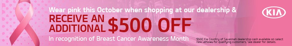 Breast Cancer Awarness Month at Kia Country of Savannah