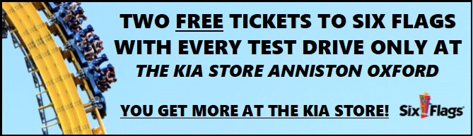 Two Free Tickets To Six Flags Over Georgia At The Kia Store Anniston - Oxford Six Flags Tickets Anniston AL