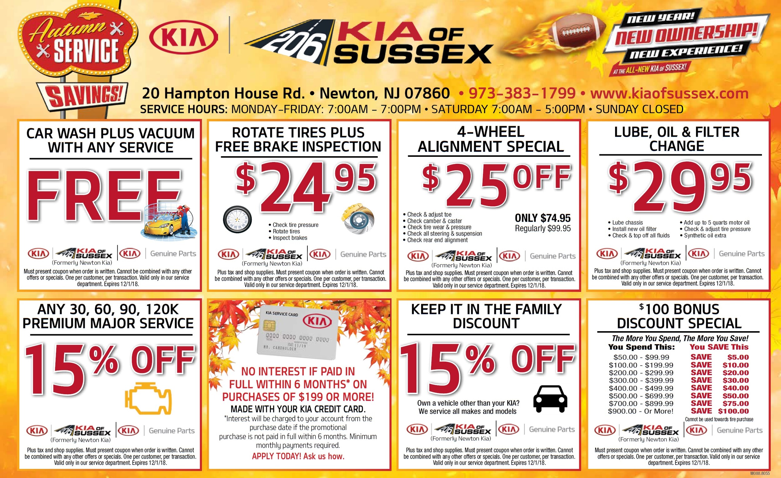 Kia of Sussex Service Specials
