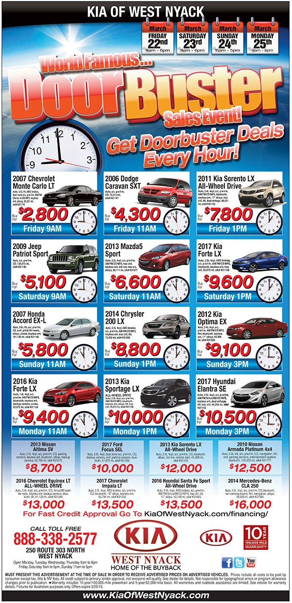 Kia World Famous Doorbuster Sales Event