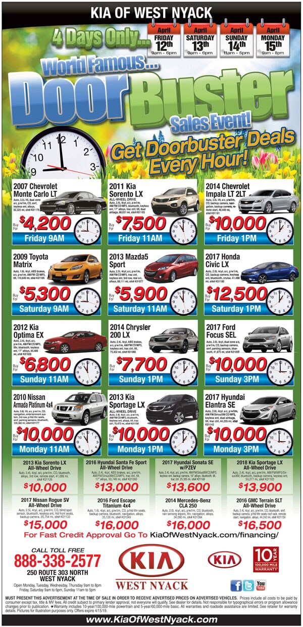 Kia of West Nyack Spring Doorbuster Sales Event