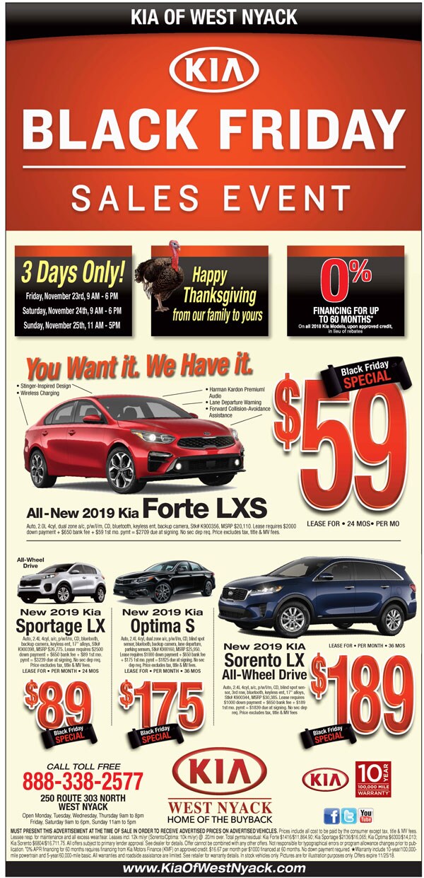 Kia of West Nyack Black Friday Sales Event
