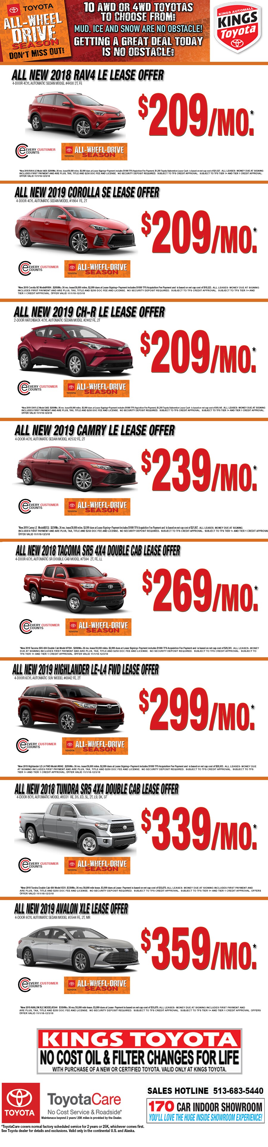 November 2018 Toyota Lease Offers