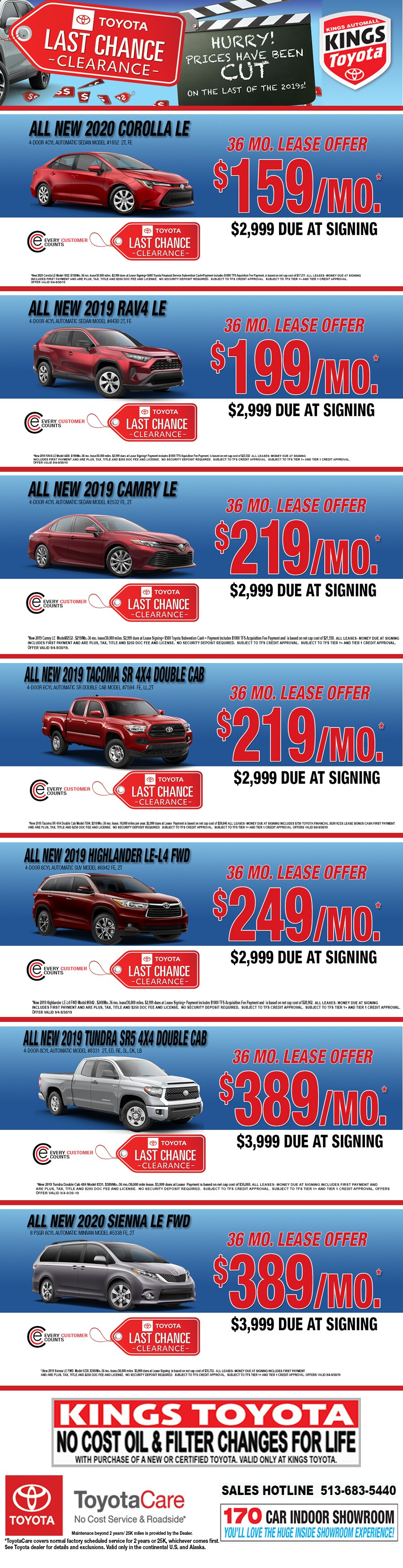 September Toyota Lease Specials