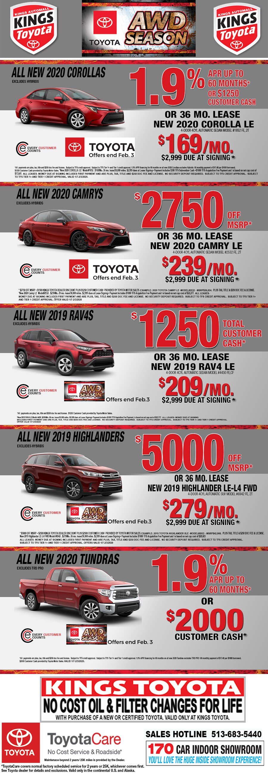 January 2020 Toyota Speicals