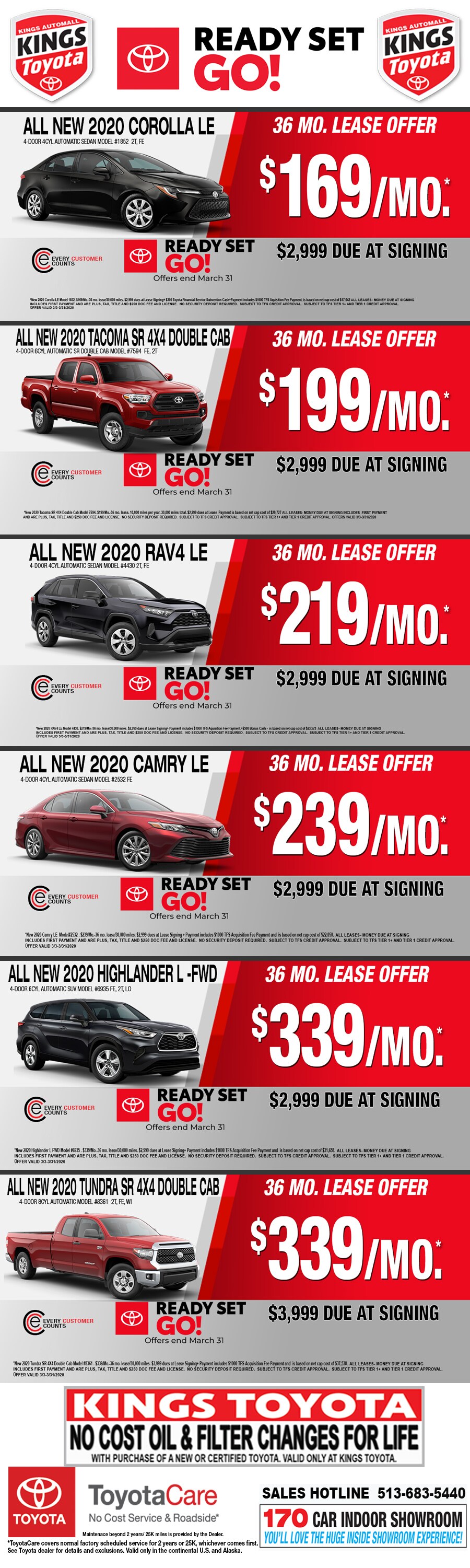March Toyota Lease Specials