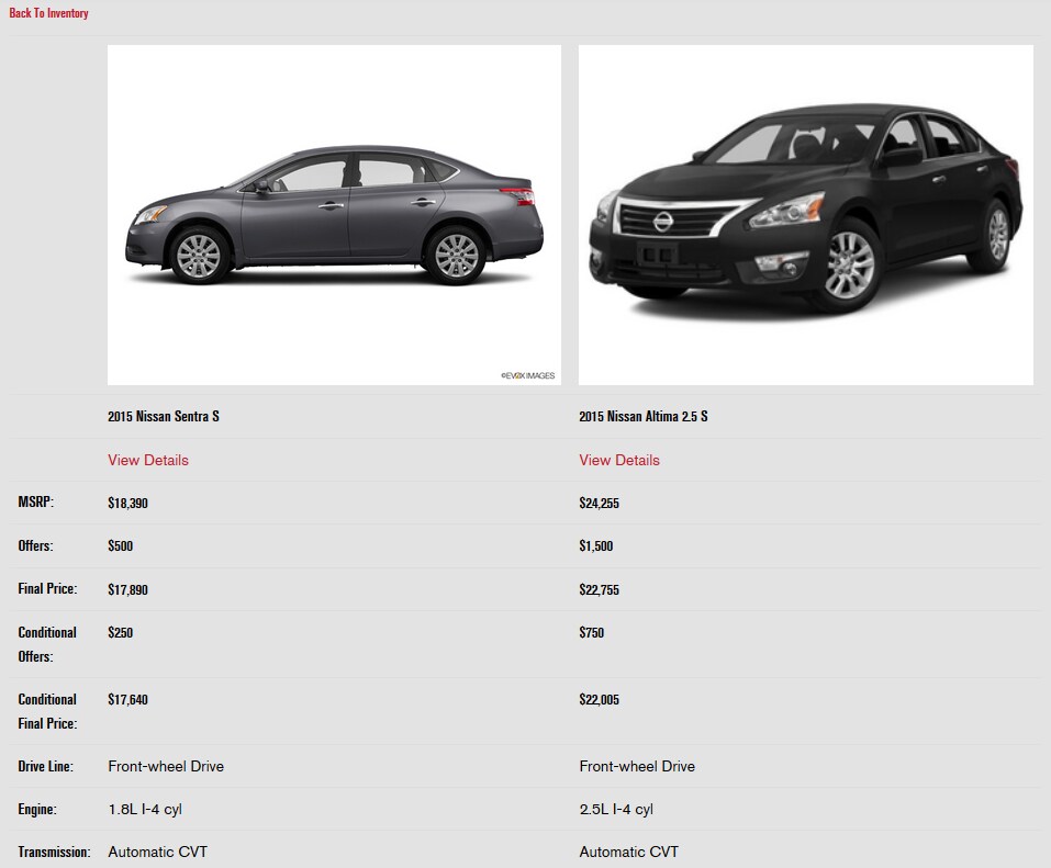 Compare Vehicles