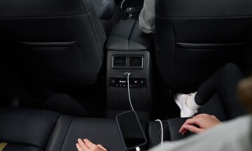 Make sure you and your passengers can stay fully charged along the journey with 12V power outlets and USB-C outlets standard throughout the vehicle.